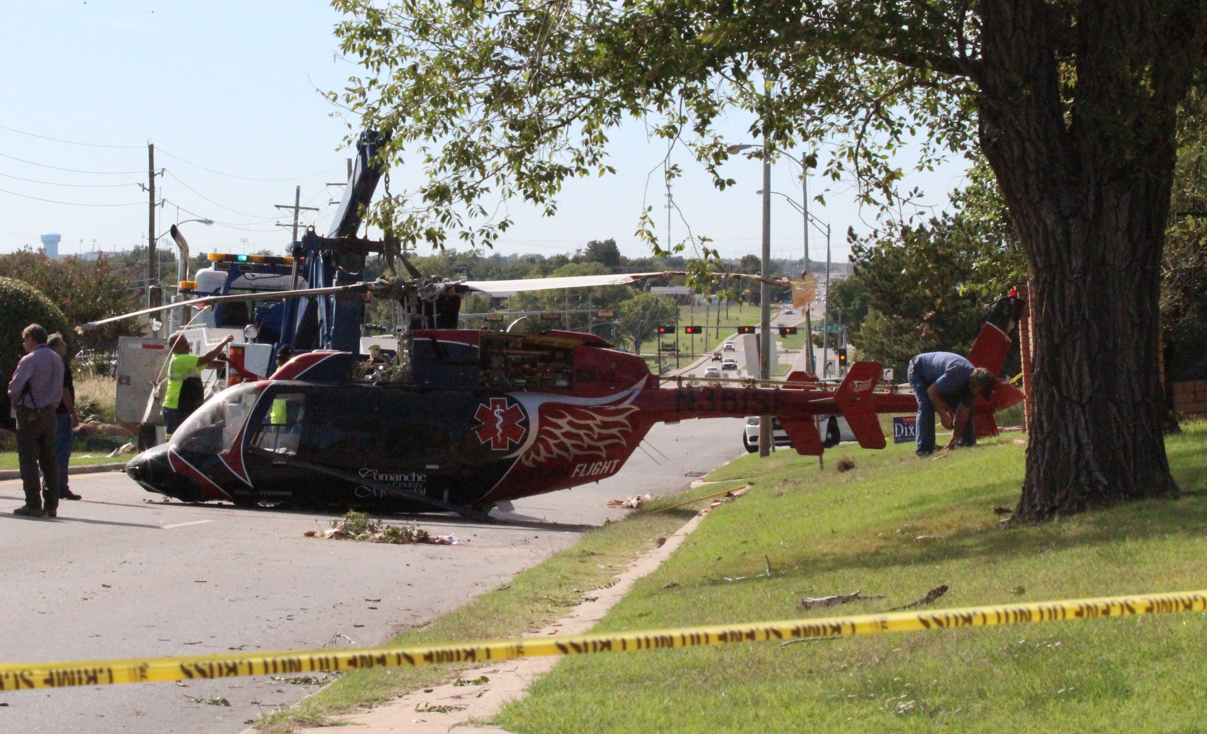 Helicopter Crash Causes Congested Traffic